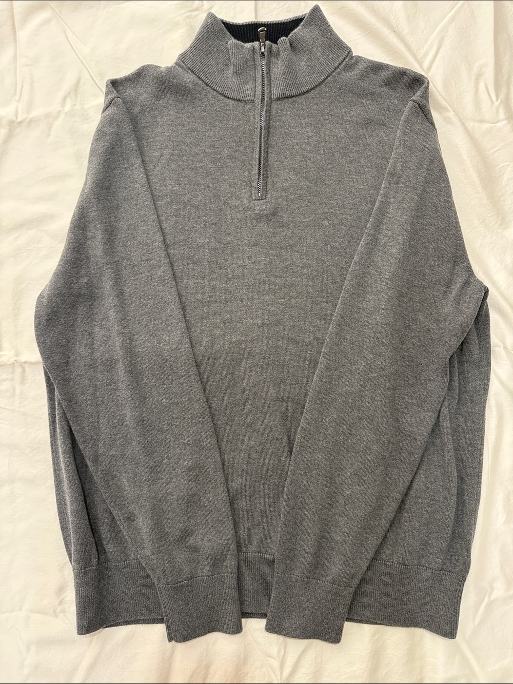 Lands' End Men's Gray Half-Zip Sweater